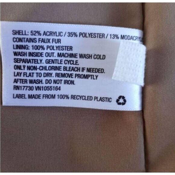 Merona Womens Open Front Faux Fur Mingled Brown Sleeveless Lined Vest SZ. XS EUC - Picture 6 of 6